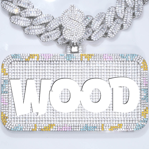 CUSTOM LETTER NECKLACE 3D COLORFUL SQUARE