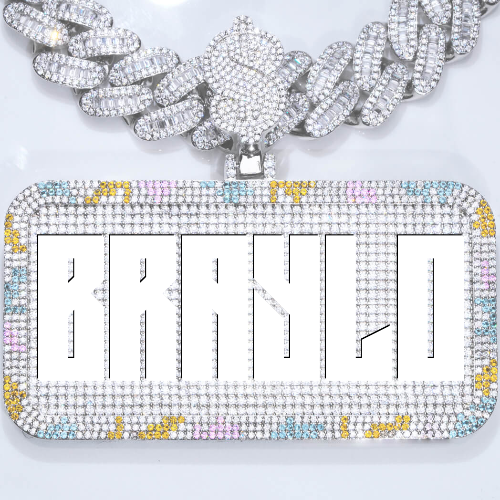 CUSTOM LETTER NECKLACE 3D COLORFUL SQUARE