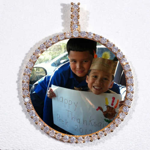 LARGE 3D CIRCLE CUSTOM PICTURE PENDANT