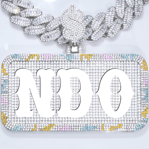 CUSTOM LETTER NECKLACE 3D COLORFUL SQUARE