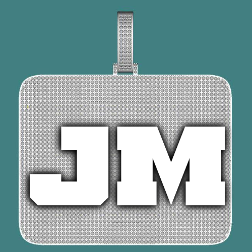CUSTOM LETTER NECKLACE 3D BIG SQUARE
