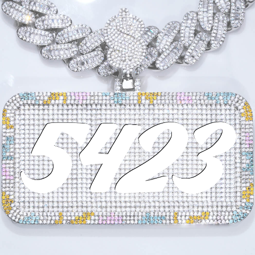 CUSTOM LETTER NECKLACE 3D COLORFUL SQUARE