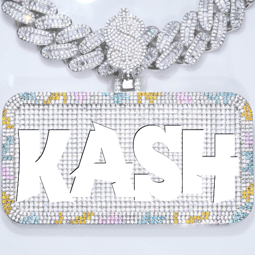 CUSTOM LETTER NECKLACE 3D COLORFUL SQUARE