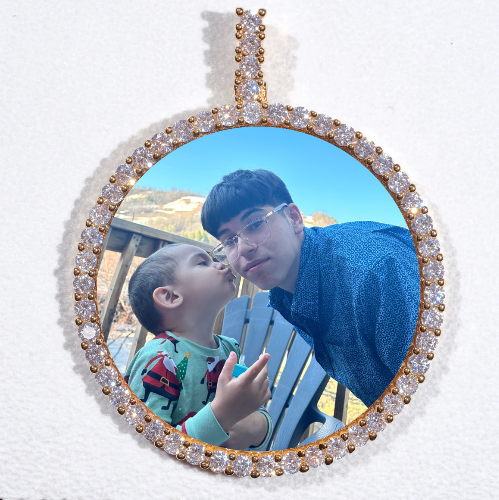 LARGE 3D CIRCLE CUSTOM PICTURE PENDANT