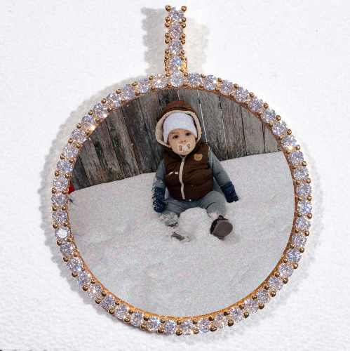 LARGE 3D CIRCLE CUSTOM PICTURE PENDANT