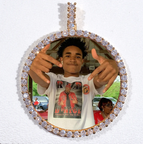 LARGE 3D CIRCLE CUSTOM PICTURE PENDANT