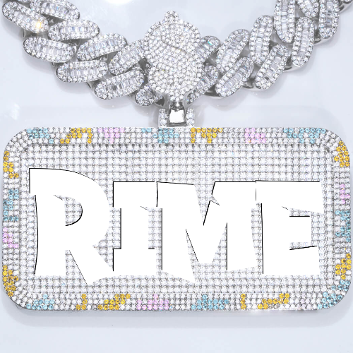 CUSTOM LETTER NECKLACE 3D COLORFUL SQUARE