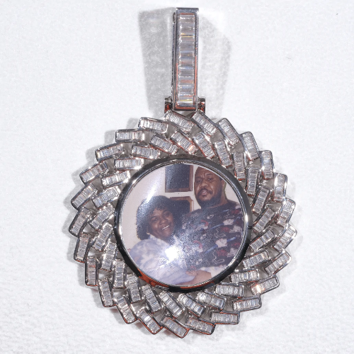 Large 3D Baguette Custom Picture Pendant