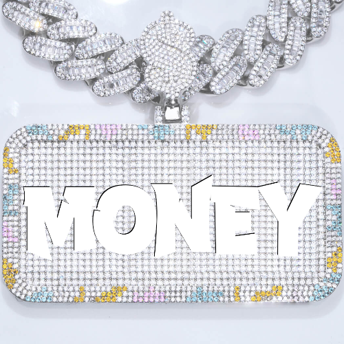 CUSTOM LETTER NECKLACE 3D COLORFUL SQUARE