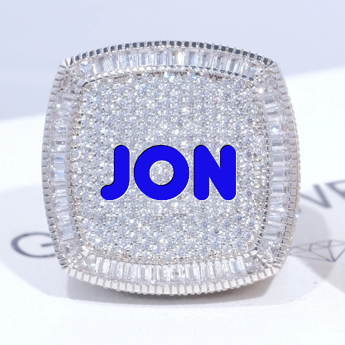 CUSTOM LETTER 3D ICED RING