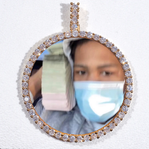 LARGE 3D CIRCLE CUSTOM PICTURE PENDANT