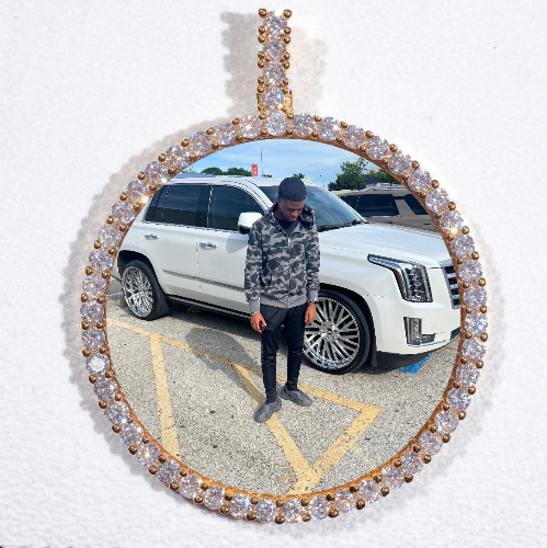 LARGE 3D CIRCLE CUSTOM PICTURE PENDANT