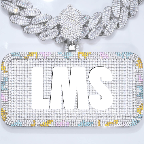 CUSTOM LETTER NECKLACE 3D COLORFUL SQUARE