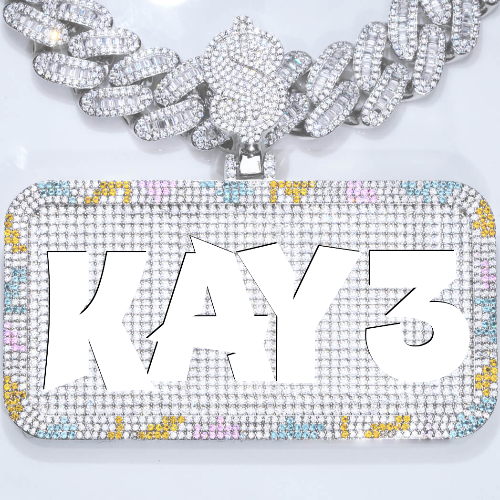 CUSTOM LETTER NECKLACE 3D COLORFUL SQUARE