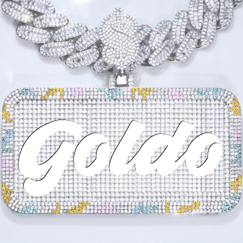 CUSTOM LETTER NECKLACE 3D COLORFUL SQUARE