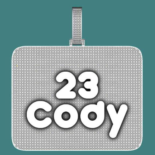CUSTOM LETTER NECKLACE 3D BIG SQUARE