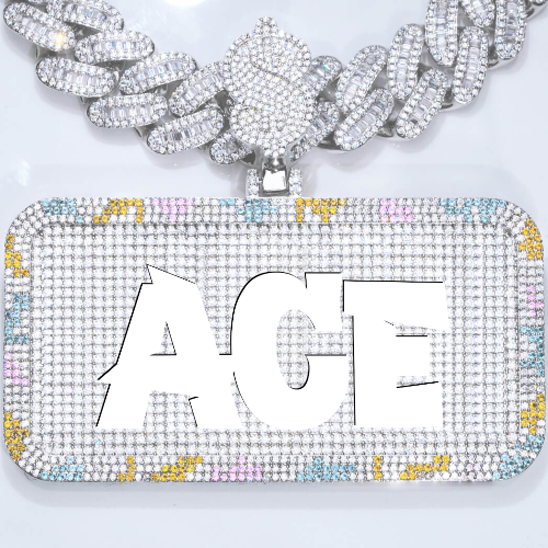 CUSTOM LETTER NECKLACE 3D COLORFUL SQUARE