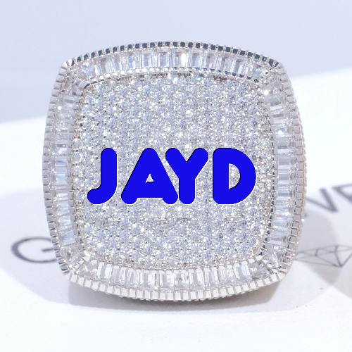 CUSTOM LETTER 3D ICED RING