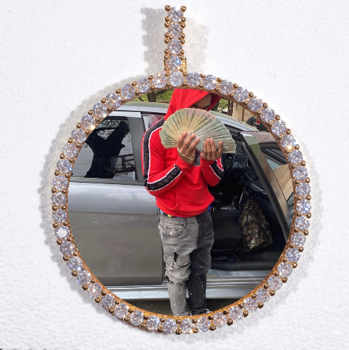 LARGE 3D CIRCLE CUSTOM PICTURE PENDANT