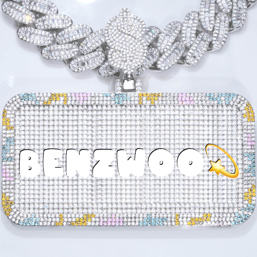 CUSTOM LETTER NECKLACE 3D COLORFUL SQUARE