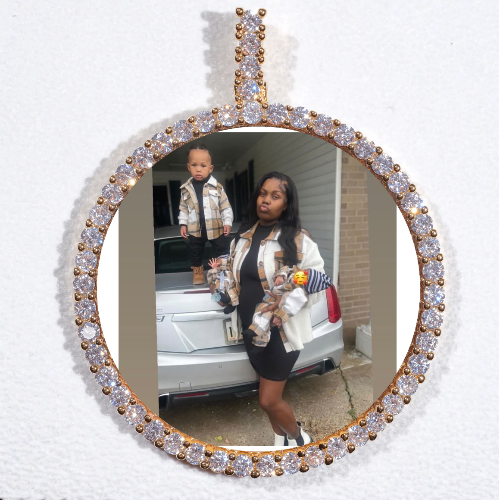 LARGE 3D CIRCLE CUSTOM PICTURE PENDANT