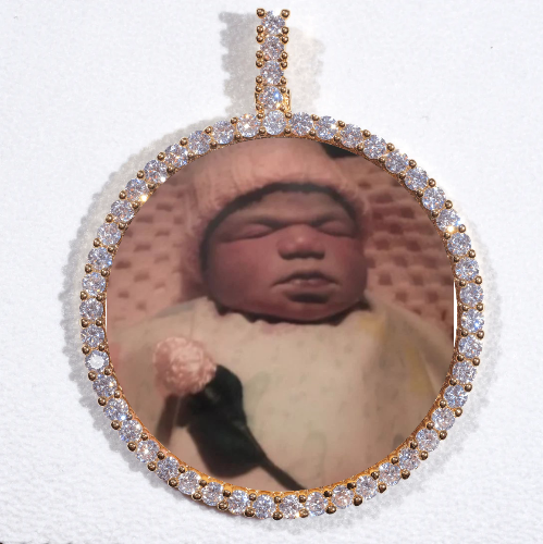 LARGE 3D CIRCLE CUSTOM PICTURE PENDANT