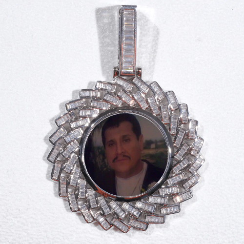 Large 3D Baguette Custom Picture Pendant