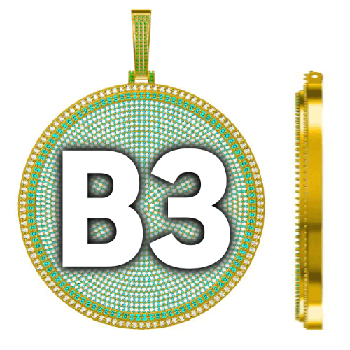 CUSTOM LETTER NECKLACE 3D BIG DISC
