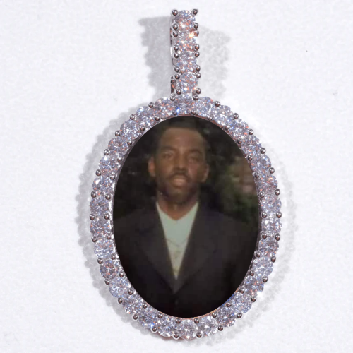 Large 3D Oval Custom Picture Pendant