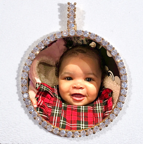 LARGE 3D CIRCLE CUSTOM PICTURE PENDANT