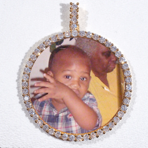 LARGE 3D CIRCLE CUSTOM PICTURE PENDANT