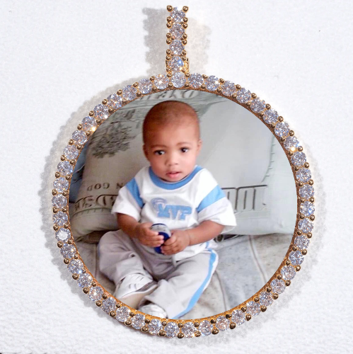 LARGE 3D CIRCLE CUSTOM PICTURE PENDANT