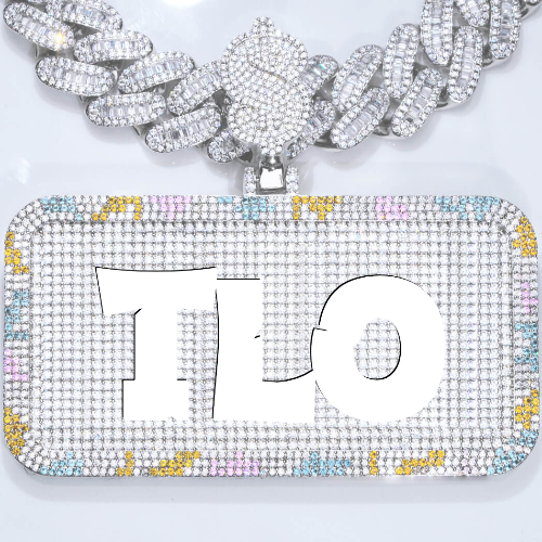 CUSTOM LETTER NECKLACE 3D COLORFUL SQUARE
