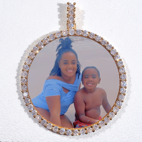 LARGE 3D CIRCLE CUSTOM PICTURE PENDANT
