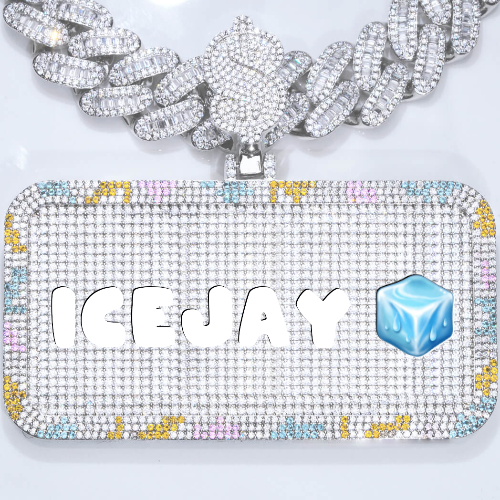 CUSTOM LETTER NECKLACE 3D COLORFUL SQUARE