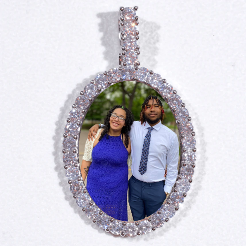 Large 3D Oval Custom Picture Pendant