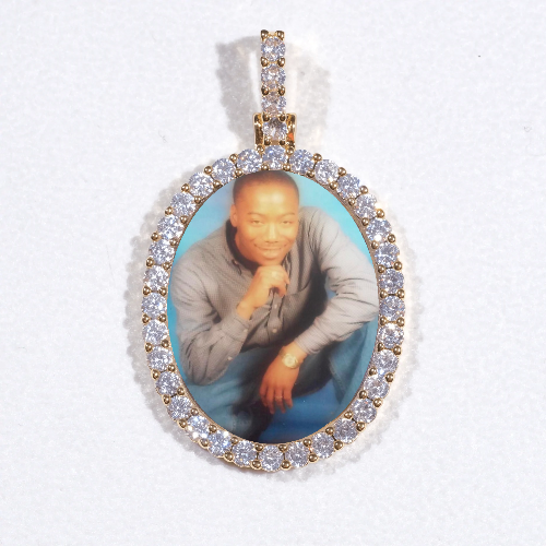 3D Oval Custom Picture Pendant