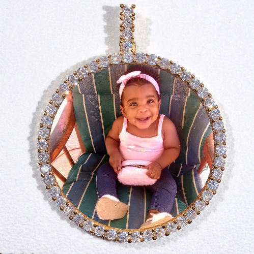 LARGE 3D CIRCLE CUSTOM PICTURE PENDANT