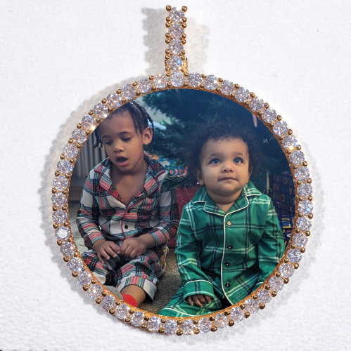 LARGE 3D CIRCLE CUSTOM PICTURE PENDANT