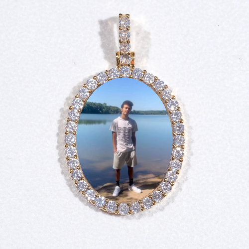 3D Oval Custom Picture Pendant