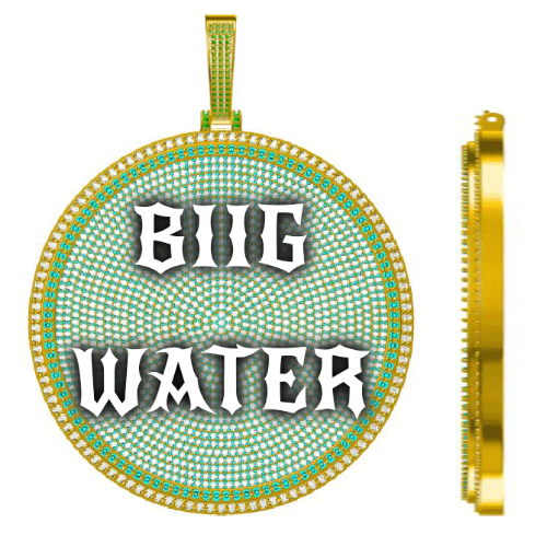 CUSTOM LETTER NECKLACE 3D BIG DISC
