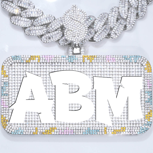 CUSTOM LETTER NECKLACE 3D COLORFUL SQUARE