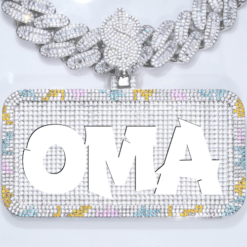 CUSTOM LETTER NECKLACE 3D COLORFUL SQUARE