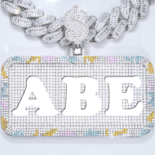 CUSTOM LETTER NECKLACE 3D COLORFUL SQUARE