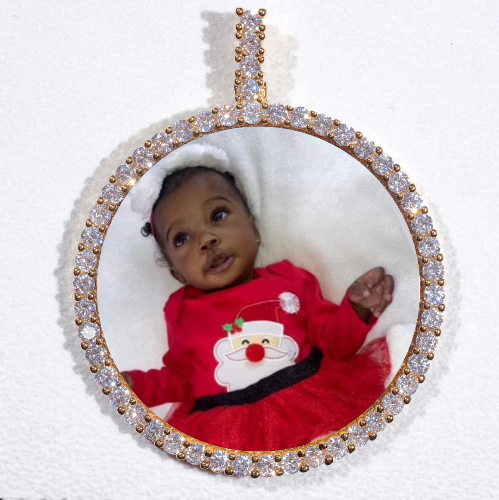 LARGE 3D CIRCLE CUSTOM PICTURE PENDANT