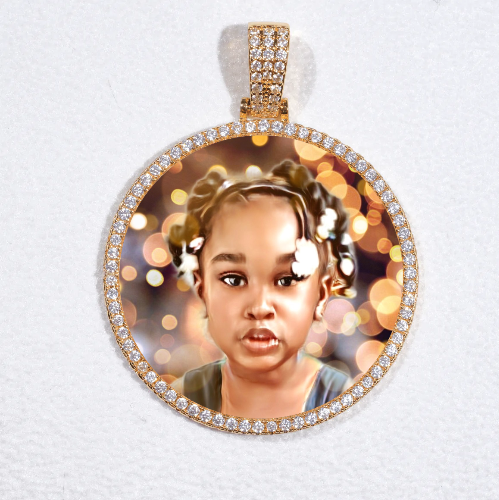 MEDIUM 3D CIRCLE CUSTOM PICTURE PENDANT