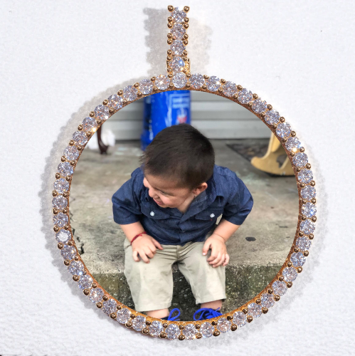 LARGE 3D CIRCLE CUSTOM PICTURE PENDANT