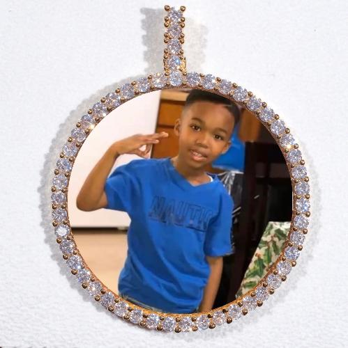 LARGE 3D CIRCLE CUSTOM PICTURE PENDANT