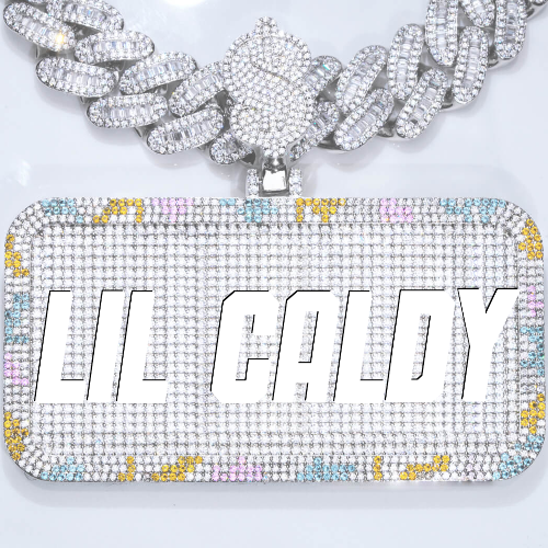 CUSTOM LETTER NECKLACE 3D COLORFUL SQUARE
