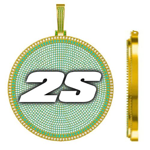 CUSTOM LETTER NECKLACE 3D BIG DISC